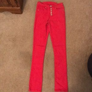 Red High Waisted Skinny Jeans